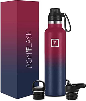 Iron Flask Sports Water Bottle, 3 Lids (Straw Lid), Leak Proof, Thermo Mug