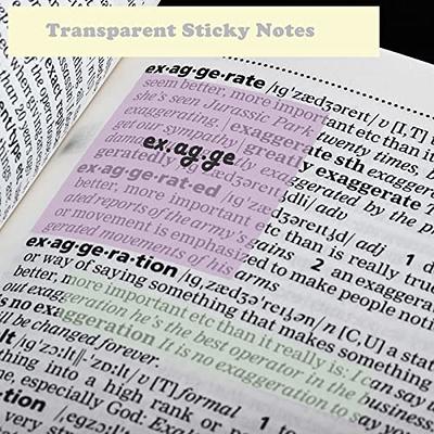  Transparent Sticky Notes, Pack of 12 Pads, Translucent Sticky  Notes Set (Clear, 3 x 3 600 Sheets) See Through for Annotating and  Tracing : Office Products