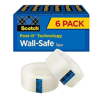 Scotch Wall-Safe Tape, 6 Rolls, Sticks Securely, Removes Cleanly, Invisible,  Designed for Displaying, Photo Safe, 3/4 in x 800 in (813S6) - Yahoo  Shopping