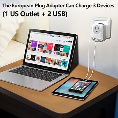 European Travel Plug Adapter for Europe & UK, American to Ireland Italy  France Spain Greece Germany Israel Travel Essentials, International Power  Outlet USB Charger, US to EU UK Travel Accessories - Yahoo