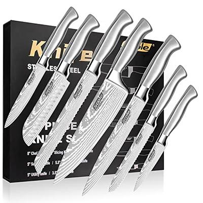  BRODARK Kitchen Knife Set with Block, Food Grade 15 Pcs German  Stainless Steel Professional Chef Knife Set with Knife Sharpener, Full Tang Knife  Block Set, Gift Box: Home & Kitchen