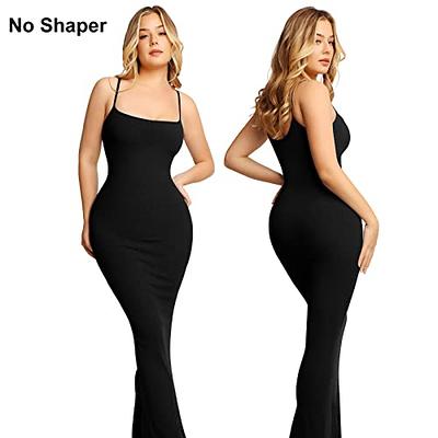 Sleeveless Maxi Bodycon Dress for Women Soft Lounge Long Slip Dress Solid  Color Black S at  Women's Clothing store