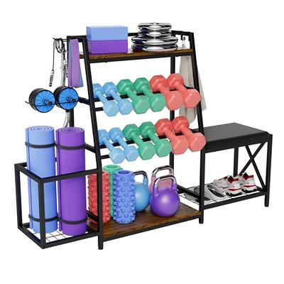 EYOCAL Weight Rack for Dumbbells, Home Gym Storage Rack for Yoga