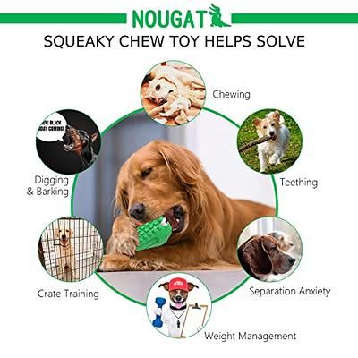 NOUGAT Tough Dog Toys for Aggressive Chewers, Squeaky Dog Chew