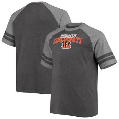 Men's Fanatics Branded Charcoal/Heathered Gray Cincinnati Bengals Big & Tall  Two-Stripe Tri-Blend Raglan T-Shirt - Yahoo Shopping