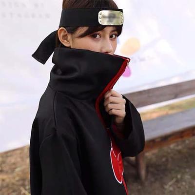 Im.Create Anime Costume Cloak Black Long Cloak Red Clouds Robe Halloween  Cosplay For Adults L