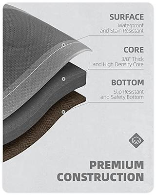  WISELIFE Kitchen Mat, Cushioned Anti-Fatigue 17.3x 59  Waterproof Non-Slip Heavy Duty Ergonomic Comfort Rugs for Floor Home,  Office, Sink, Laundry, Grey: Home & Kitchen