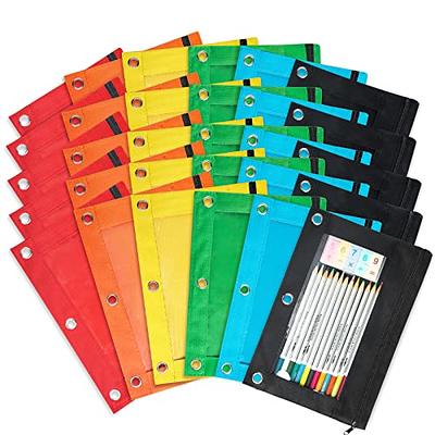 Shemira Pencil Pouch for 3 Ring Binder, Bulk 30 Pack Cloth Pencil