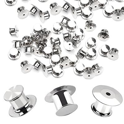 BEADNOVA 100 Pairs Pin Backs Enamel Pin Backs Tie Tacks Blank Pins with  Rubber Pin Backs for Lapel Pins (Silver Black, 100 Sets) - Yahoo Shopping