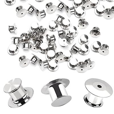 Hocansen 100 Pieces Metal Pin Backs Lapel Pin Backs Brass Clutch for Brooch  Tie Hat Badge (Gumetal/BJ)