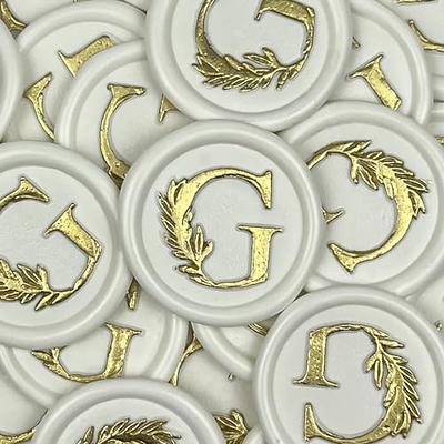 25Pcs Gold & Gold Wax Seal Stickers Handmade Vintage Botanical