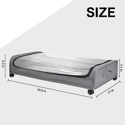 Under Bed Storage Containers,Under Bed Shoe Storage With Wheels and  Lid,Bedroom Storage Organization with Handles,Under Bed Rolling Storage  Bins