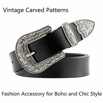 JASGOOD Western Belt for Women Men Rhinestone Diamond Studded Leather Belts  for Dress 