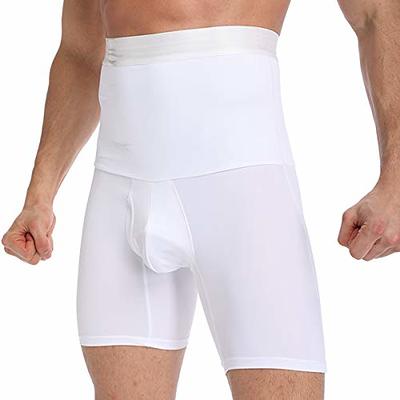Men Slimming Shapewear Shorts Waist Trainer Body Shaper Tummy Control High  Waist Compression Underwear Abdomen Boxer Brief Black