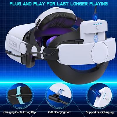 AUBIKA Head Strap with Battery for Oculus Quest 2 Extend Playtime  Adjustable Comfortable Elite Strap VR Replacement Accessories