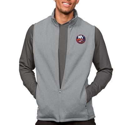 Men's Antigua Heather Gray New York Jets Victory Pullover Hoodie