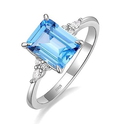  Oxford Diamond Co Lab Created Blue Opal Band .925