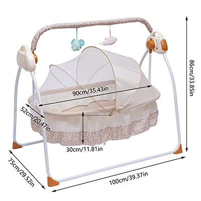 Electric Baby Crib Cradle Bluetooth Music Infant Auto-Swing Bed Rocker