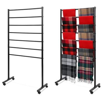  Freestanding Metal Scarf Display Stand, Double-Sided