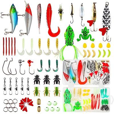 Fishing 75pcs Lures Baits Kit for Bass Trout Salmon Fishing Tackle Box  Including Spoon Lures Soft Plastic Worms Crankbait Jigs Fishing Hooks  Fishing Gear Lures Kit Set