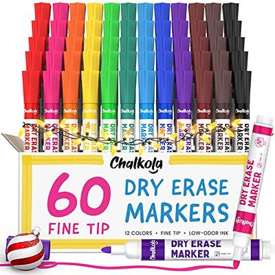 LAZGOL Dry Erase Markers Bulk, 60 Pack Black Low Odor Whiteboard Markers, Fine Point Dry Erase Markers Perfect for Writing on Dry Erase Whiteboard