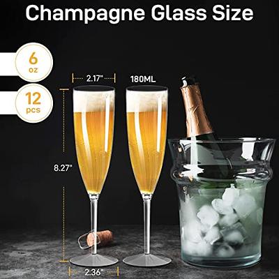 Tritan Shatterproof Champagne Flutes 6 Pack, Reusable Plastic Champagne  Flutes 9 Oz, Unbreakable Plastic Outdoor Champagne Glasses 