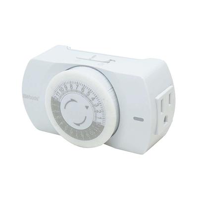 24 Hour Timer Outlet Fosmon 3-Prong Dual Plug-In Mechanical Grounded ETL Listed