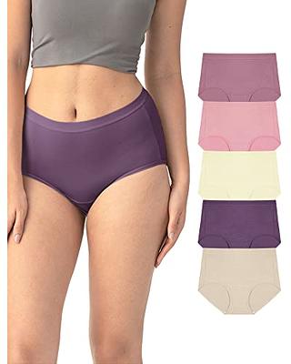 ASIMOON High Waisted Underwear for Women 5 Pack Tummy Control Cotton  Panties Soft Full Coverage Ladies Postparturm Briefs