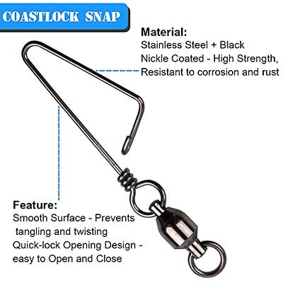 AGOOL Fishing Swivels Snaps Ball Bearing Swivels with Coastlock