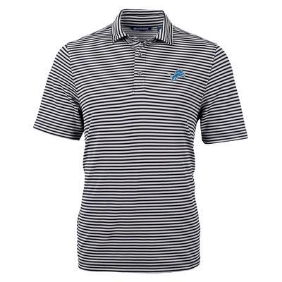 Men's Cutter & Buck Navy/White Miami Dolphins Big Tall Virtue Eco Pique Micro Stripe Recycled Polo