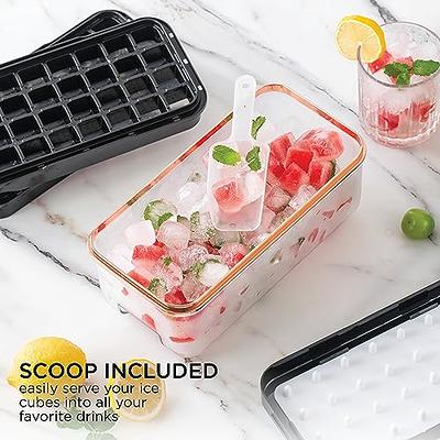 Cook with Color Ice Cube Trays for Freezer with Lid, Silicone Mold Ice Trays  