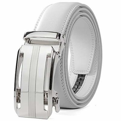 Ratchet Mens Black Belt Automatic Buckle Belts Genuine Leather