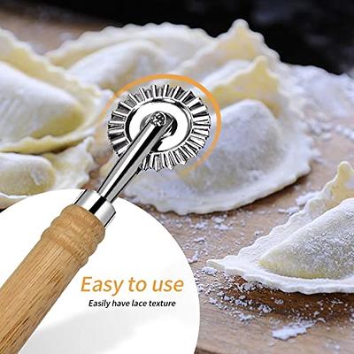 Pasta Cutter Wheel, Ravioli Cutter Wheel With Long Wooden Handle