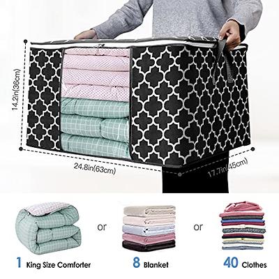 Fixwal 100l Extra Large Blanket Storage Bags with Zipper, Plastic Clear  Storage