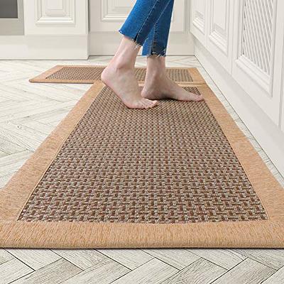 MontVoo Rugs and Mats Washable [2 PCS] Non-Skid Natural Rubber Runner Rugs  Set for Kitchen Floor Front of Sink, Hallway, Laundry Room 17x30+17x47