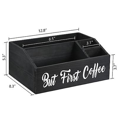 Coffee Station Organizer Wooden Coffee Bar Accessories Organizer for  Countertop, Farmhouse Kcup Coffee Pod Holder Storage Basket Coffee Bar  Organizer