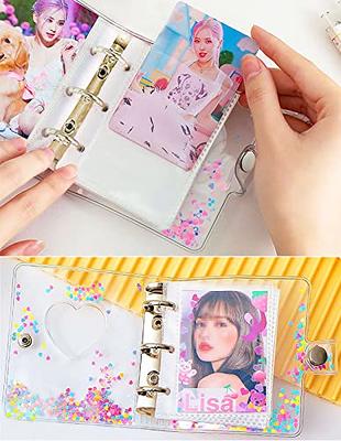 SZHTSWU Kpop Photocard Binder A5 Binder Sleeves 20 Sheets 160 Pockets 3  Inch Photo Album in Loose Leaf Refillable 6 Ring Photocard Holder Book with