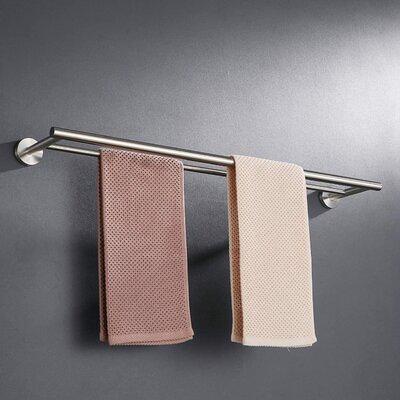 Nolimas 9 Inch Silver Bath Hand Towel Bar SUS 304 Stainless Steel Towel Rod  Rack Holder Round Wall Mounted Suit for Kitchen,Bathroom,Living