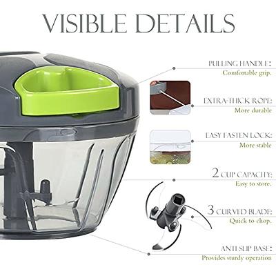 Ourokhome Manual Food Processor Vegetable Chopper, Portable Hand Pull  String Garlic Mincer Onion Cutter for Veggies, Ginger, Fruits, Nuts, Herbs,  etc., 2 Cup, Grey. - Yahoo Shopping