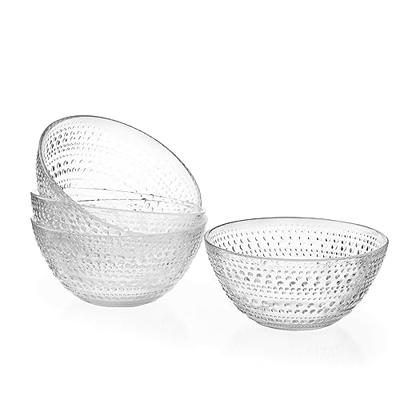 NUTRIUPS Glass Bowl Glass Mixing Bowls Set Glass Salad Bowls Glass Cereal  Bowls Glass Serving Bowls Microwave Safe Clear Glass Bowls for Mixing