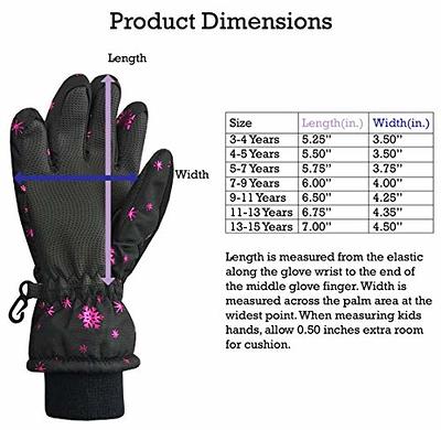 N'Ice Caps Kids Waterproof Thinsulate Warm Winter Snow Gloves, Black 1, 3-4  Years