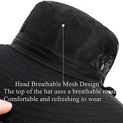 Buy Women's Summer Sun UV Protection Mesh Wide Brim Foldable Beach Fishing  Hat with Ponytail Hole Black at