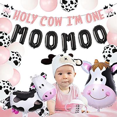 Holy Cow I'M One Birthday Decorations for Girl, Homond Pink Cow