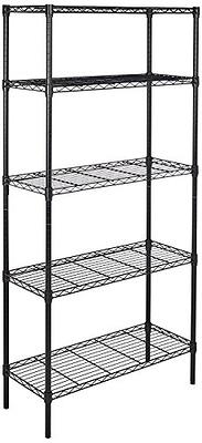 Basics 3-Shelf Shelving Storage Unit on 3 Wheel Casters, Metal