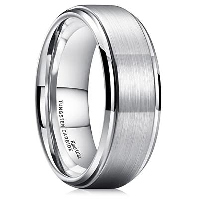 King Will BASIC Men's Tungsten Carbide Ring 8mm Polished Beveled