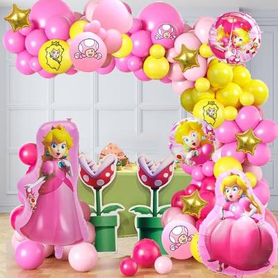 Round Princess Peach Birthday Girls Backdrop Photo Background Party  Supplies