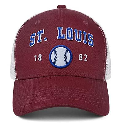 Jcrevfu St.Louis Hat Mesh Trucker Hat Adjustable Embroidered Baseball Cap  for Men Women Burgundy - Yahoo Shopping