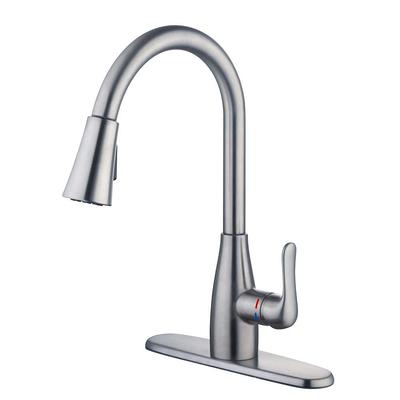 Glacier Bay McKenna Single-Handle Pull Down Sprayer Kitchen Faucet in Stainless Steel with TurboSpray and FastMount, Silver