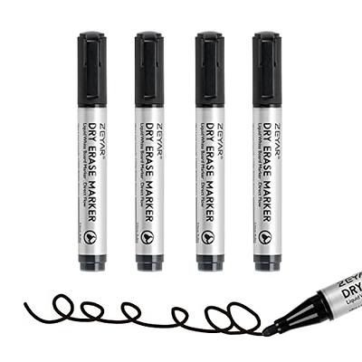 ZEYAR Dry Erase Marker Low-Odor Bullet Tip, Ultra-Large Capacity, Advanced  Direct Flow Structure, Whiteboard Marker for School, Office, Home, 4 Count