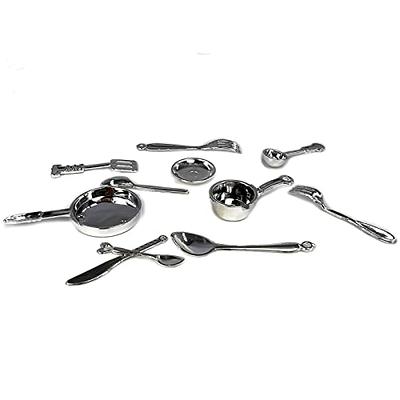 Real Mini Food Cooking Metal Spoon & Folk Set